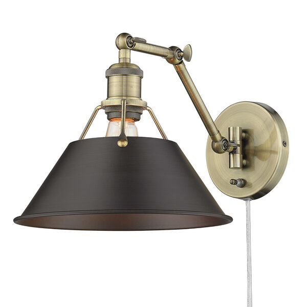 Orwell Aged Brass and Rubbed Bronze One-Light Wall Sconce, image 1